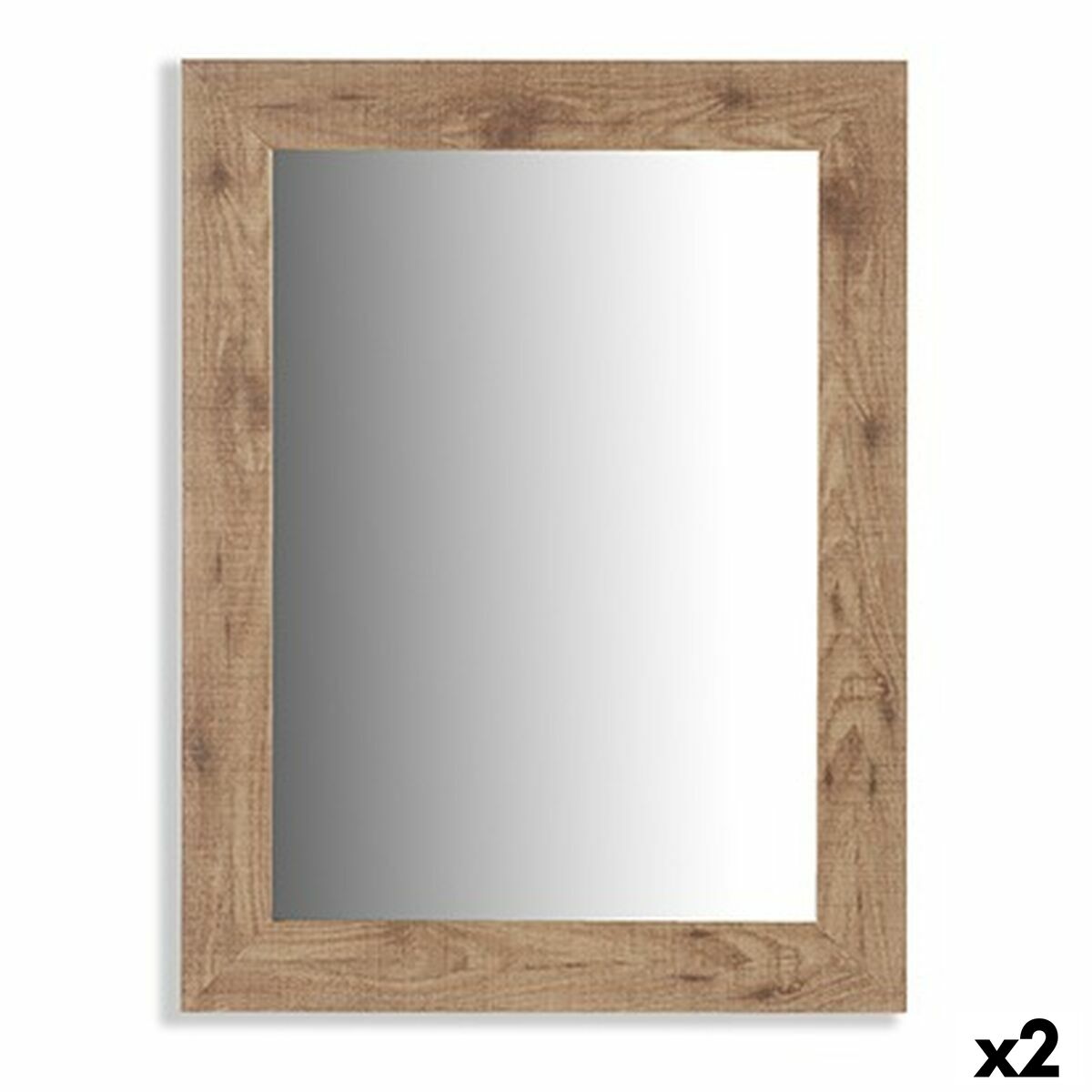 Väggspegel Gift Decor Brun 66 x 85 x 2 cm 64,5 x 84,5 x 1,5 cm Rektangulär (2 antal)