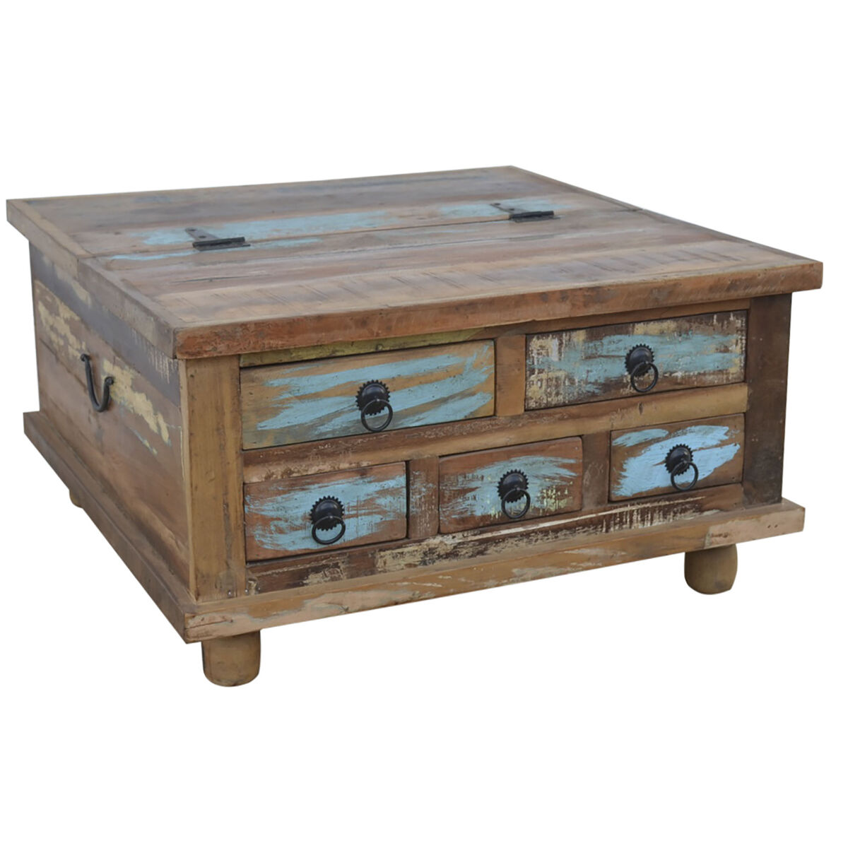 Soffbord DKD Home Decor 70 x 70 x 38 cm Metall Mangoträ