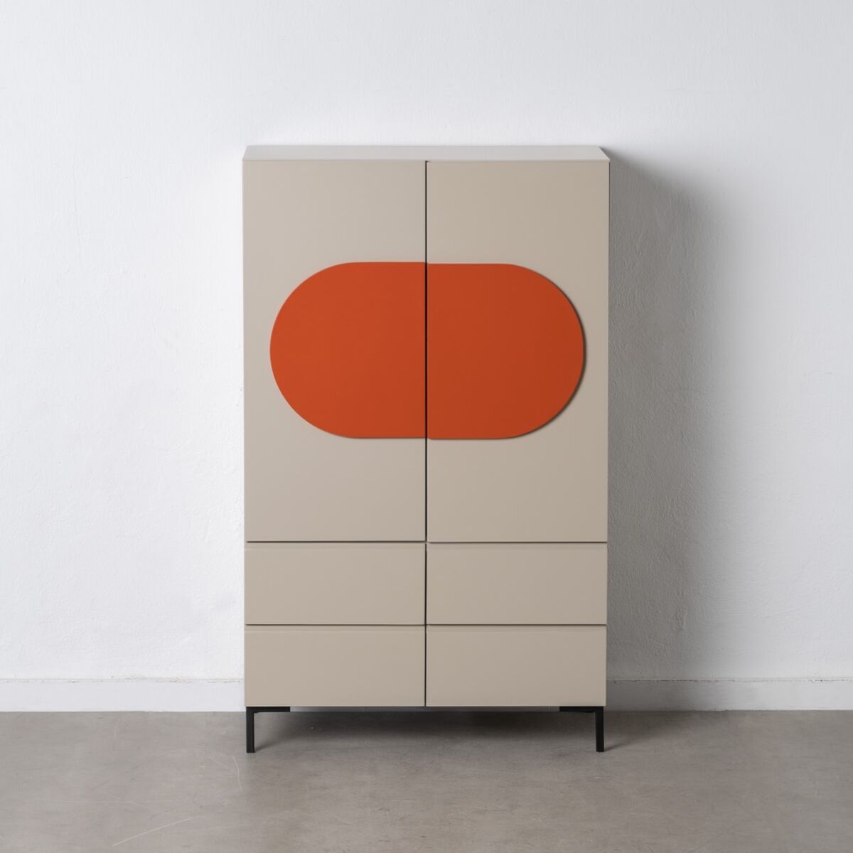Skänk NECTO Orange Beige-brun (taupe) Järn Trä MDF 75 x 41,8 x 123 cm - 2