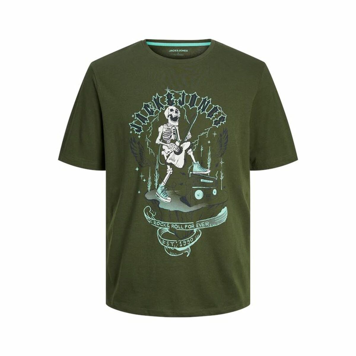 T-shirt med kortärm Herr Jack & Jones Oliv