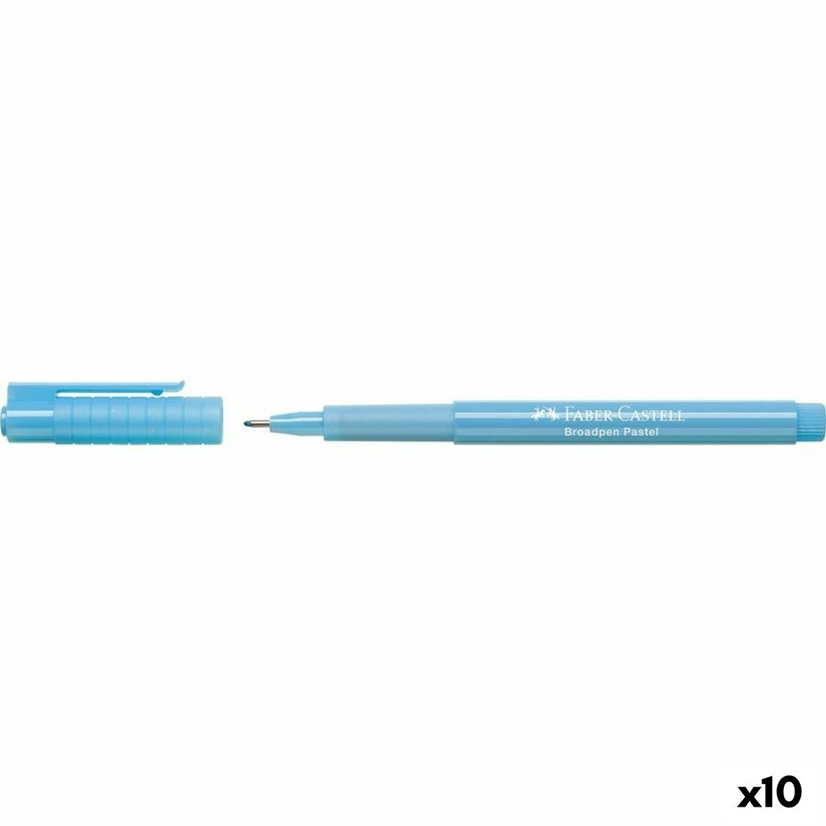 Permanent markörpenna Faber-Castell Broadpen Pastel Pastellblå (10 antal)