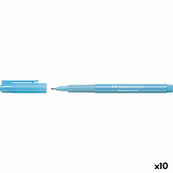 Permanent markörpenna Faber-Castell Broadpen Pastel Pastellblå (10 antal)
