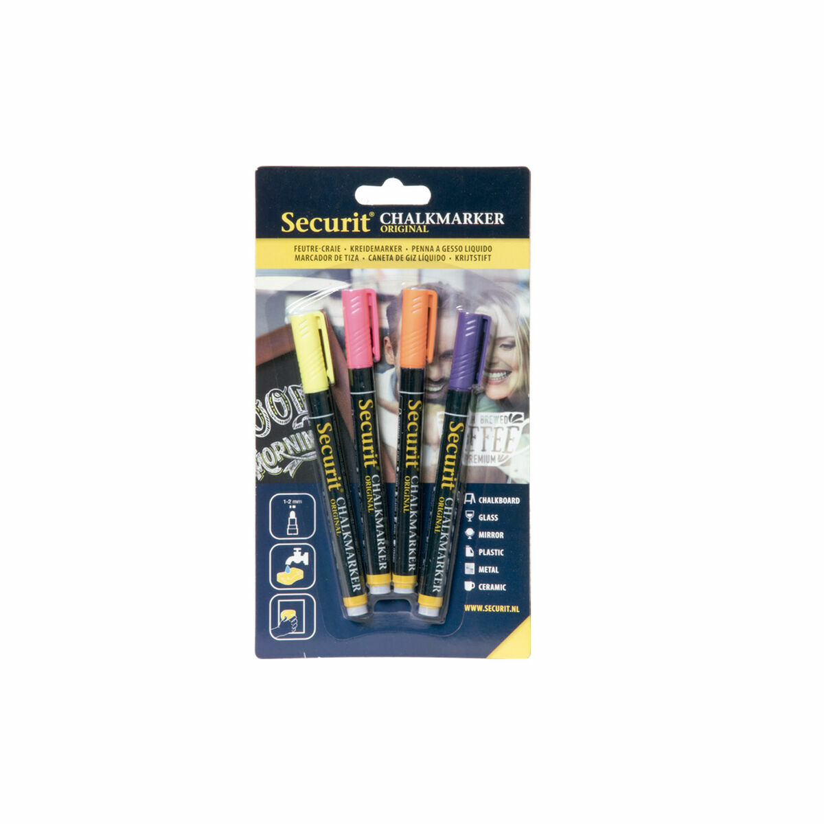 Flytande kritamarkör Securit Multicolour Set 12 antal - 3