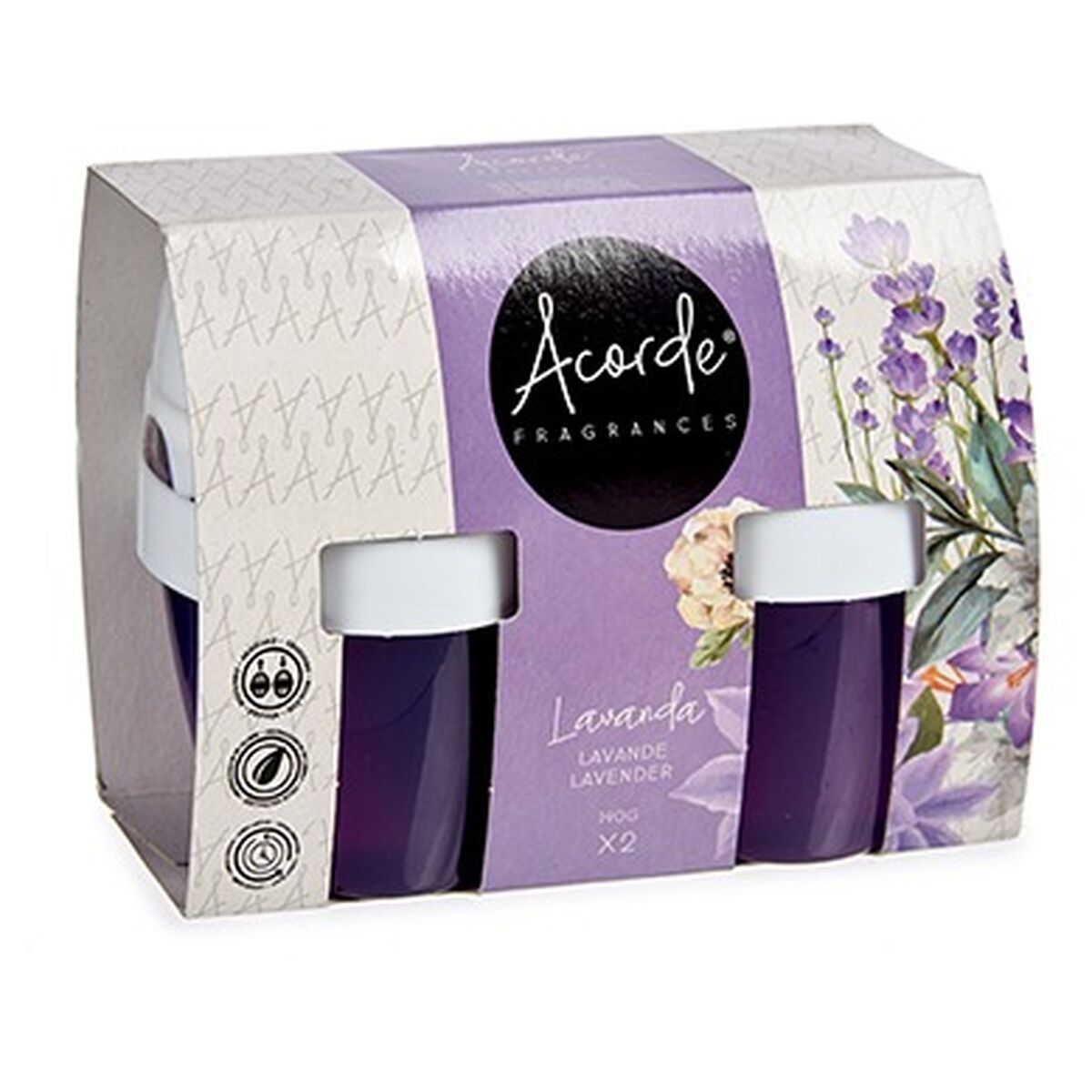Set med luftfräschare Acorde Lavendel Gel (24 antal) - 2