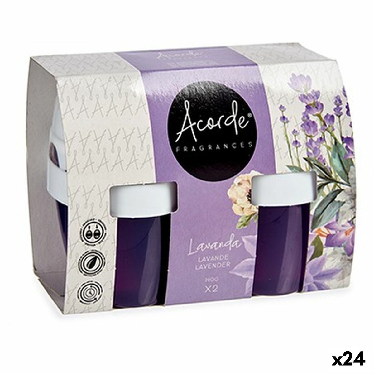 Set med luftfräschare Acorde Lavendel Gel (24 antal)