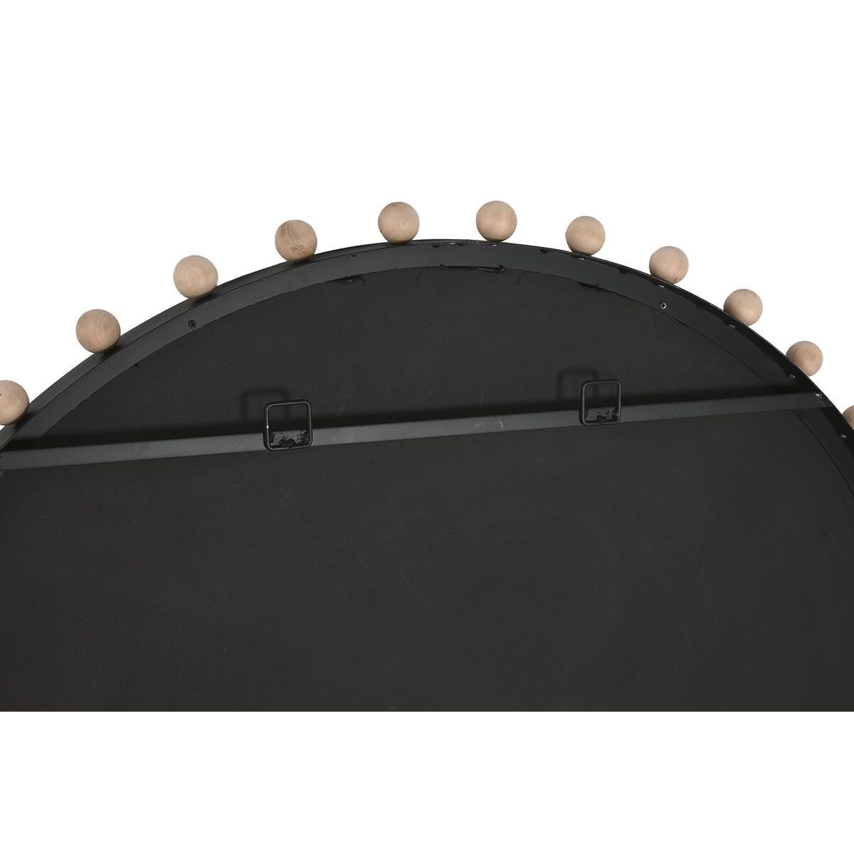 Väggspegel Home ESPRIT Svart Naturell Modern Bollar 113 x 4,5 x 113 cm - 2