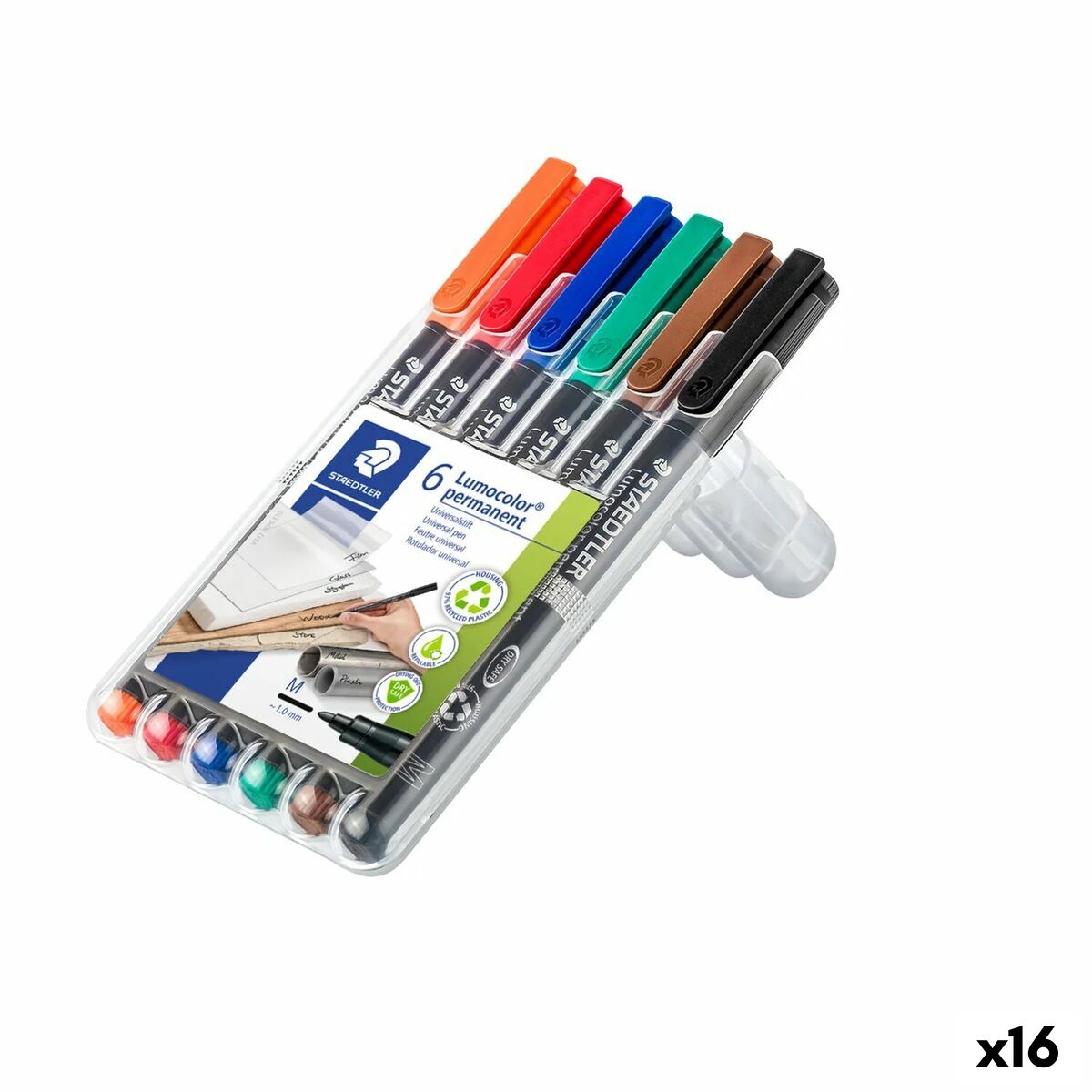 Tuschpennor Staedtler Lumocolor 317 M Multicolour (16 antal)