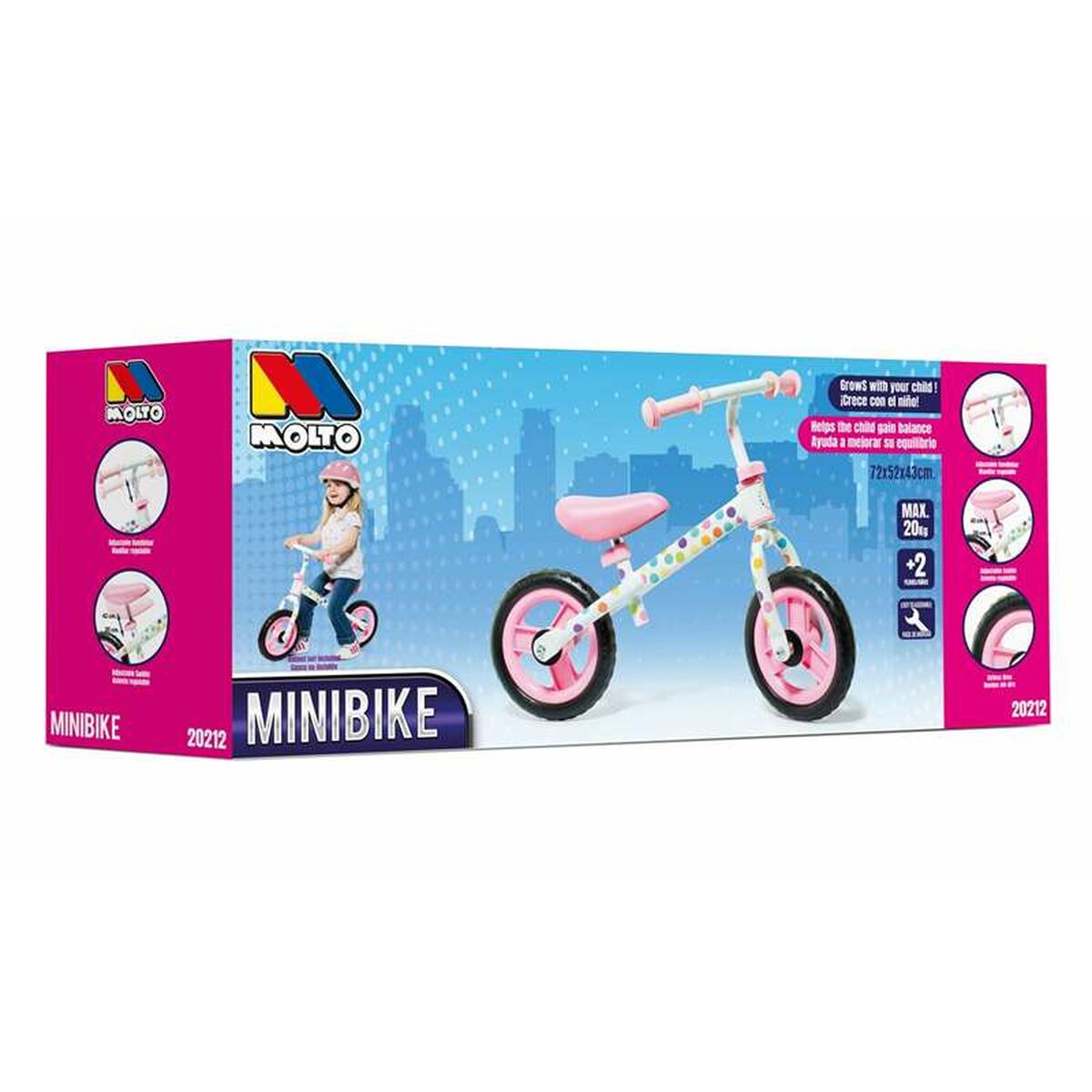 Barncykel Moltó Rosa Utan pedaler - 10