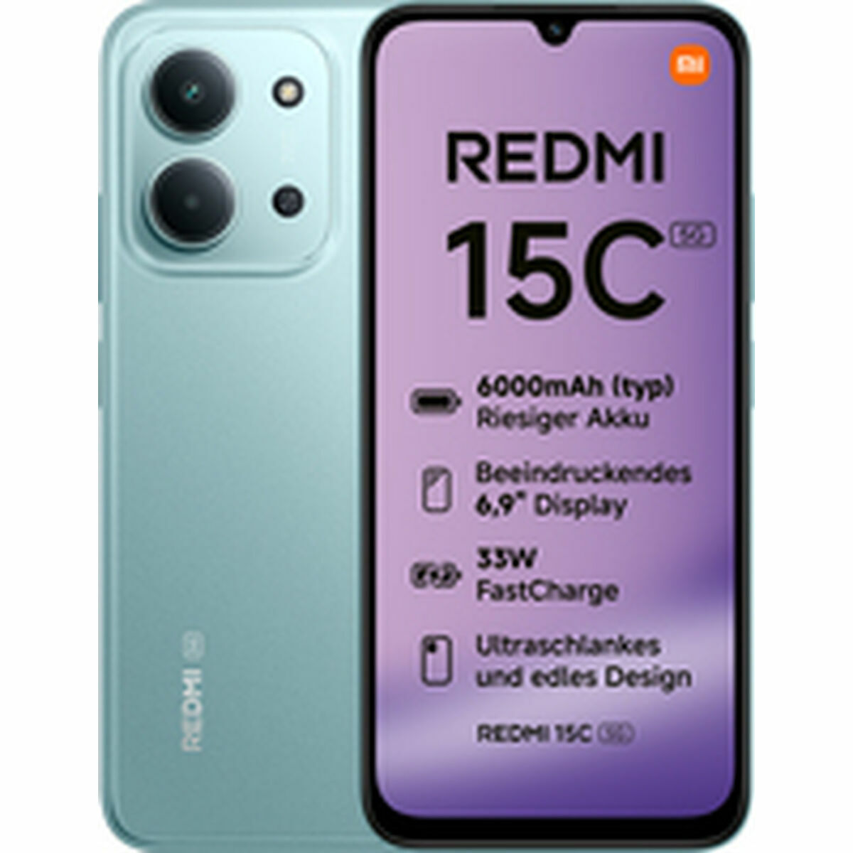 Smartphone Xiaomi Redmi 15C 6,9" Octa Core 4 GB RAM 128 GB Grön