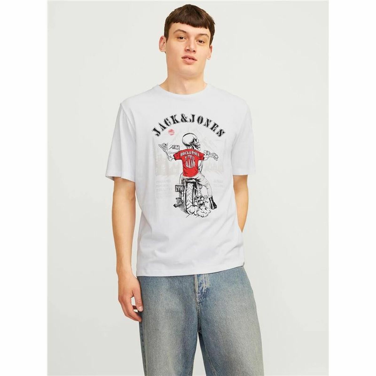 T-shirt med kortärm Herr Jack & Jones Vit - 2