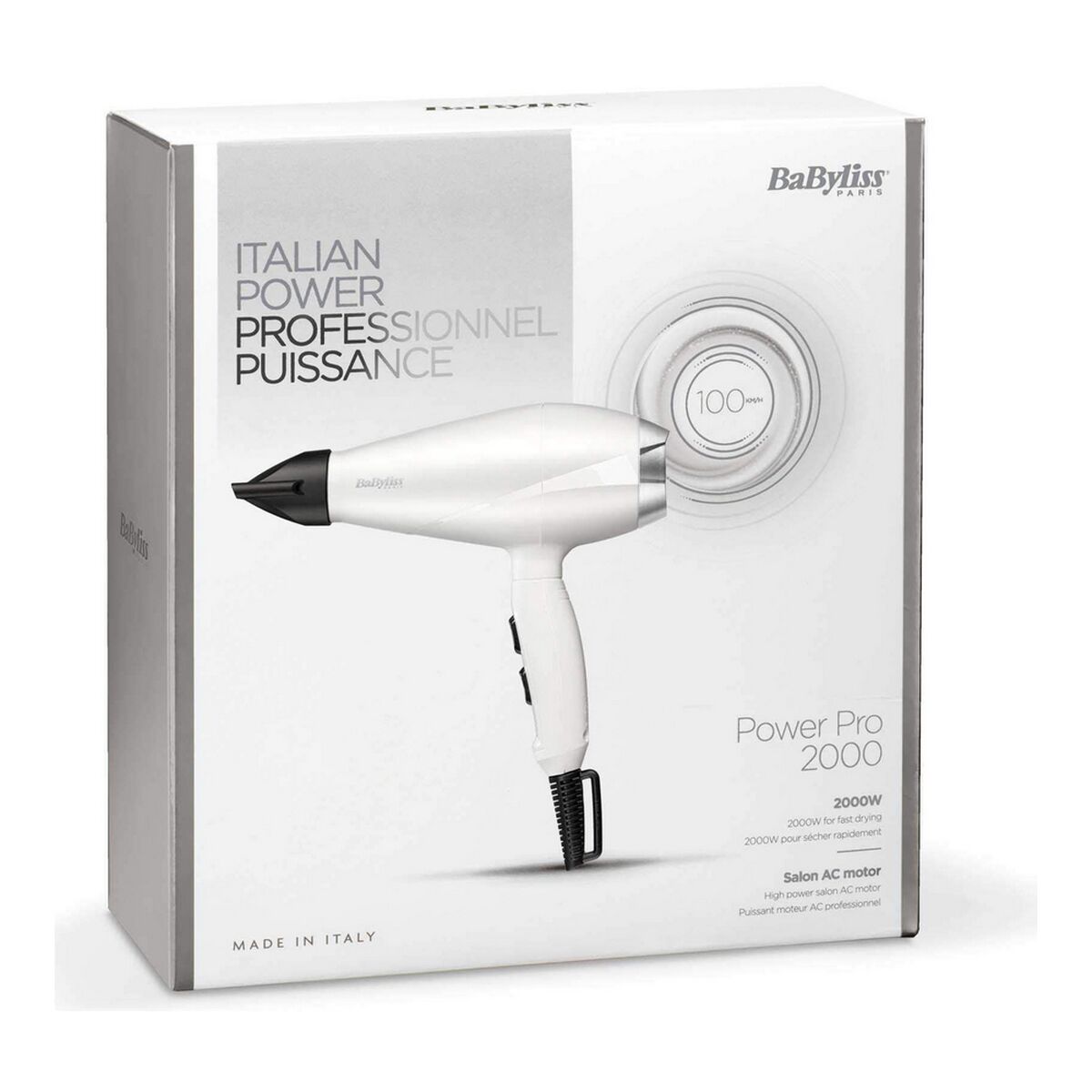 Hårtork 6704WE AC speed pro Babyliss 6704WE 2000W Vit Svart 2000 W - 6