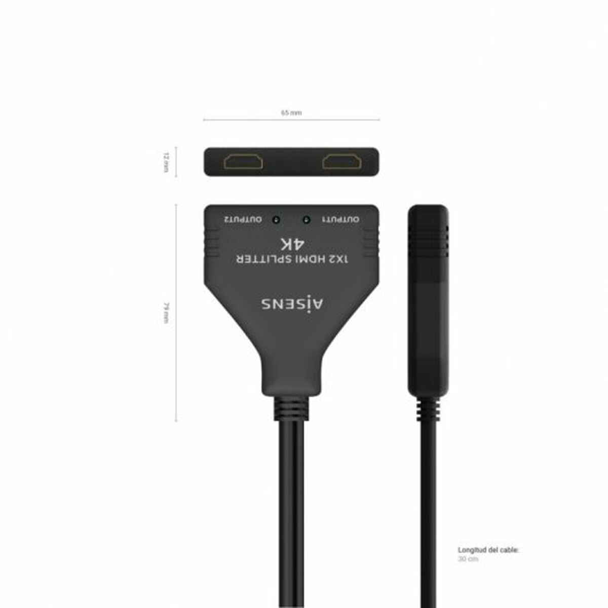 Eladapter Aisens A123-0654 HDMI HDCP HDMI x 2 - 4