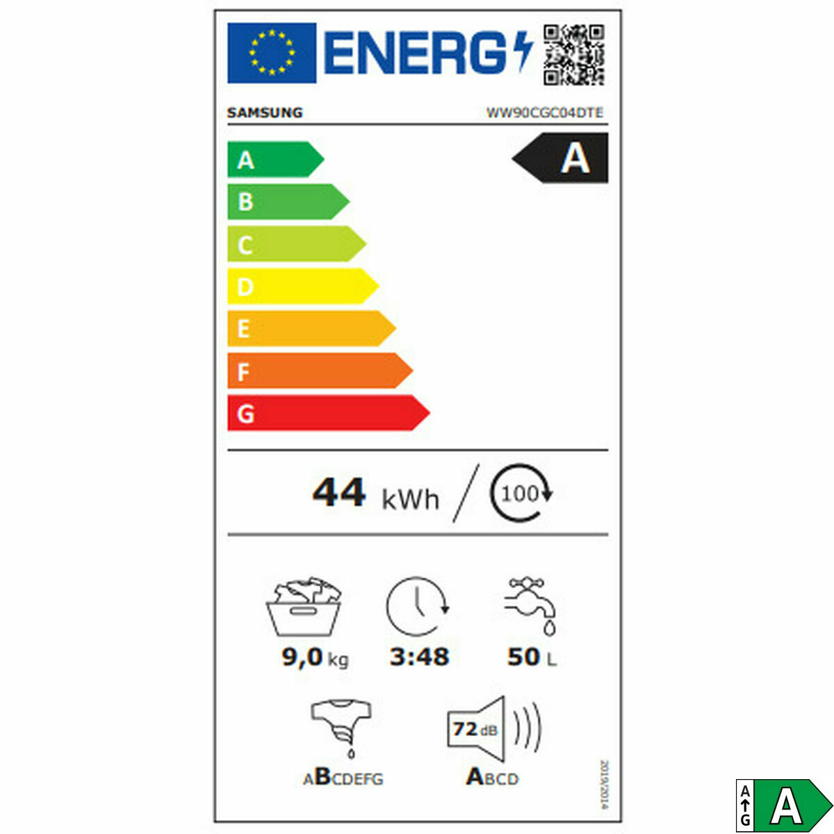 Tvättmaskin Samsung WW90CGC04DTEEC 60 cm 1400 rpm 9 kg - 2
