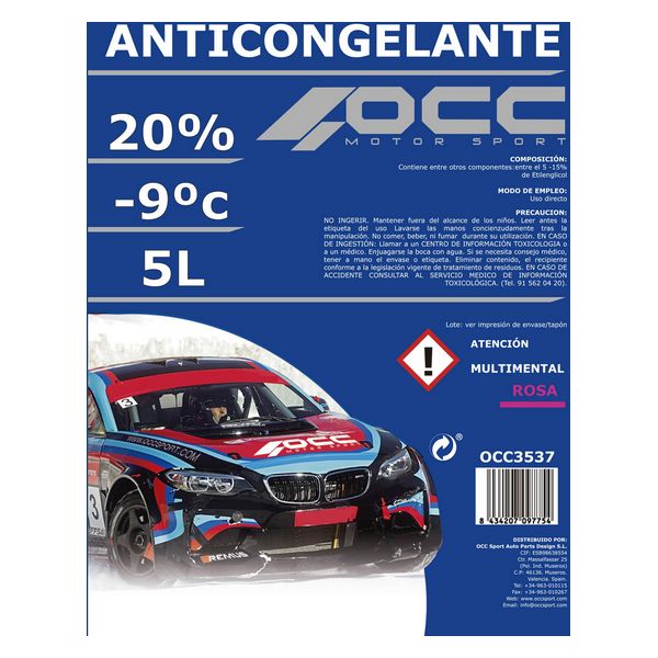 Frostskydd OCC Motorsport 20% Rosa (5 L) - 2