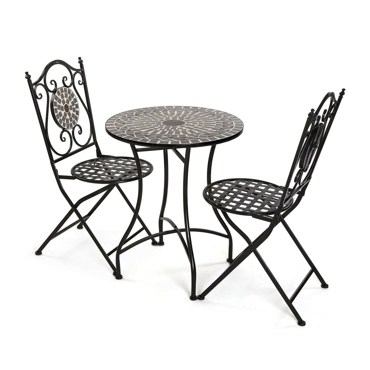 Bordsgrupp med 2 stolar Versa Neilos Svart 60 x 71 x 60 cm - 2