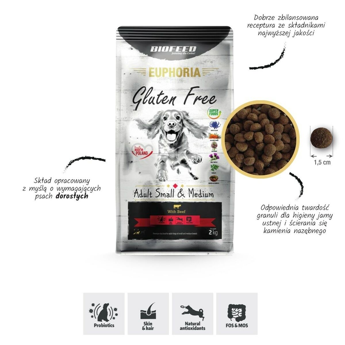 Foder Biofeed Adult Small & Medium Kalvkött 12 kg - 3