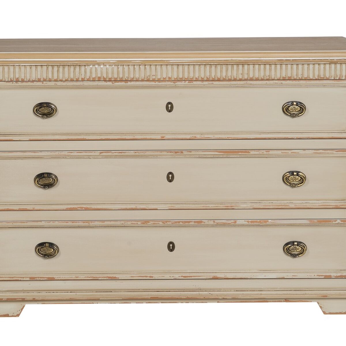 Byrå Kräm Naturell Granträ Trä MDF 119,5 x 44,5 x 84 cm - 6