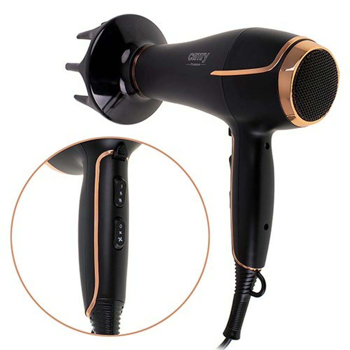 Hårtork Adler CR 2255 Svart Guld 2000 W - 5