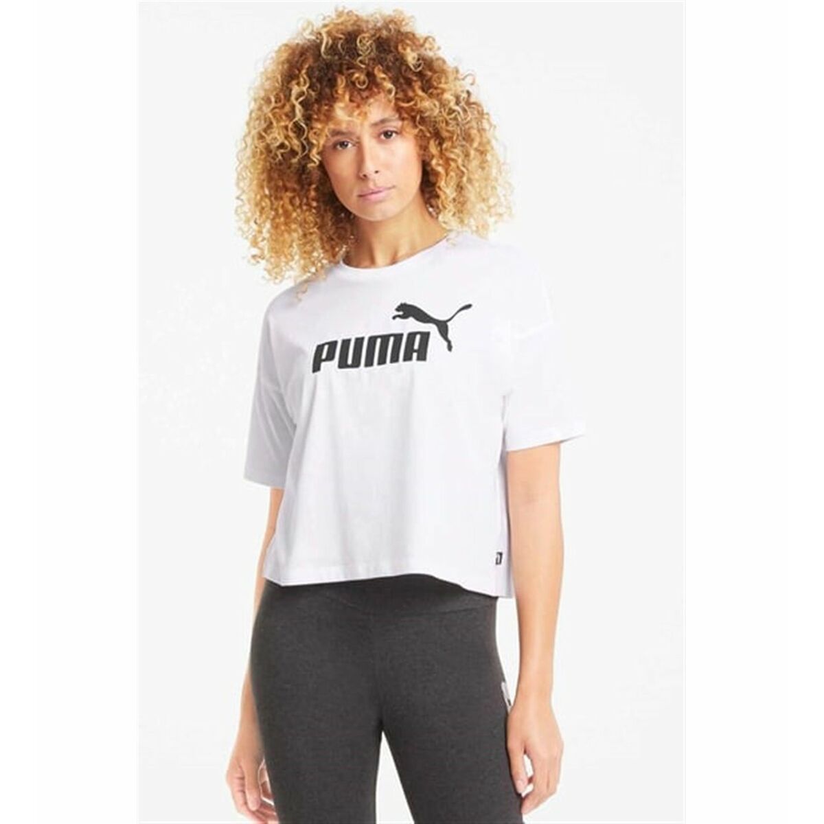 T-shirt med kortärm Dam Puma ESS Cropped No. 1 Logo Relaxed Tee C/O 684972 02 Vit - 2