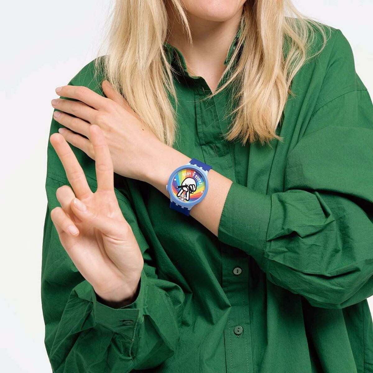 Herrklocka Swatch PEACE HAND LOVE (Ø 47 mm) - 9
