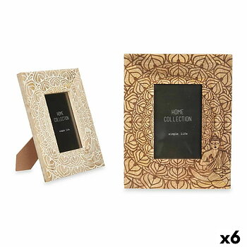 Fotoram Vit Brun Mangoträ Buddha 20 x 25 x 1,5 cm (6 antal)
