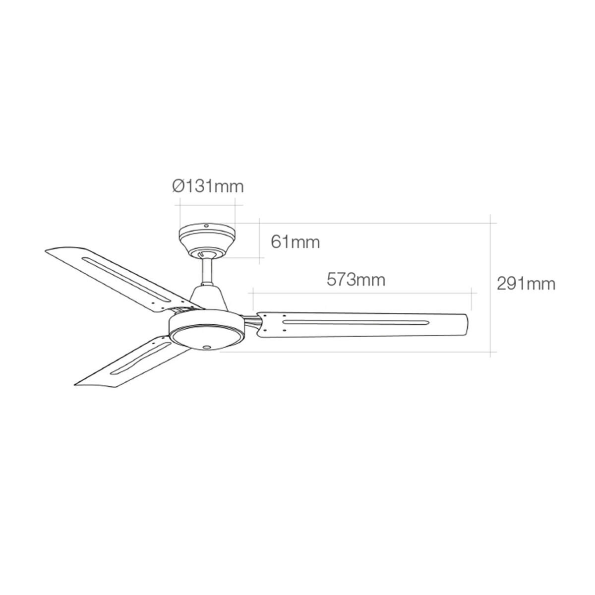Takfläkt EDM 33981 Vit 60 W Ø 140 cm industriell - 6