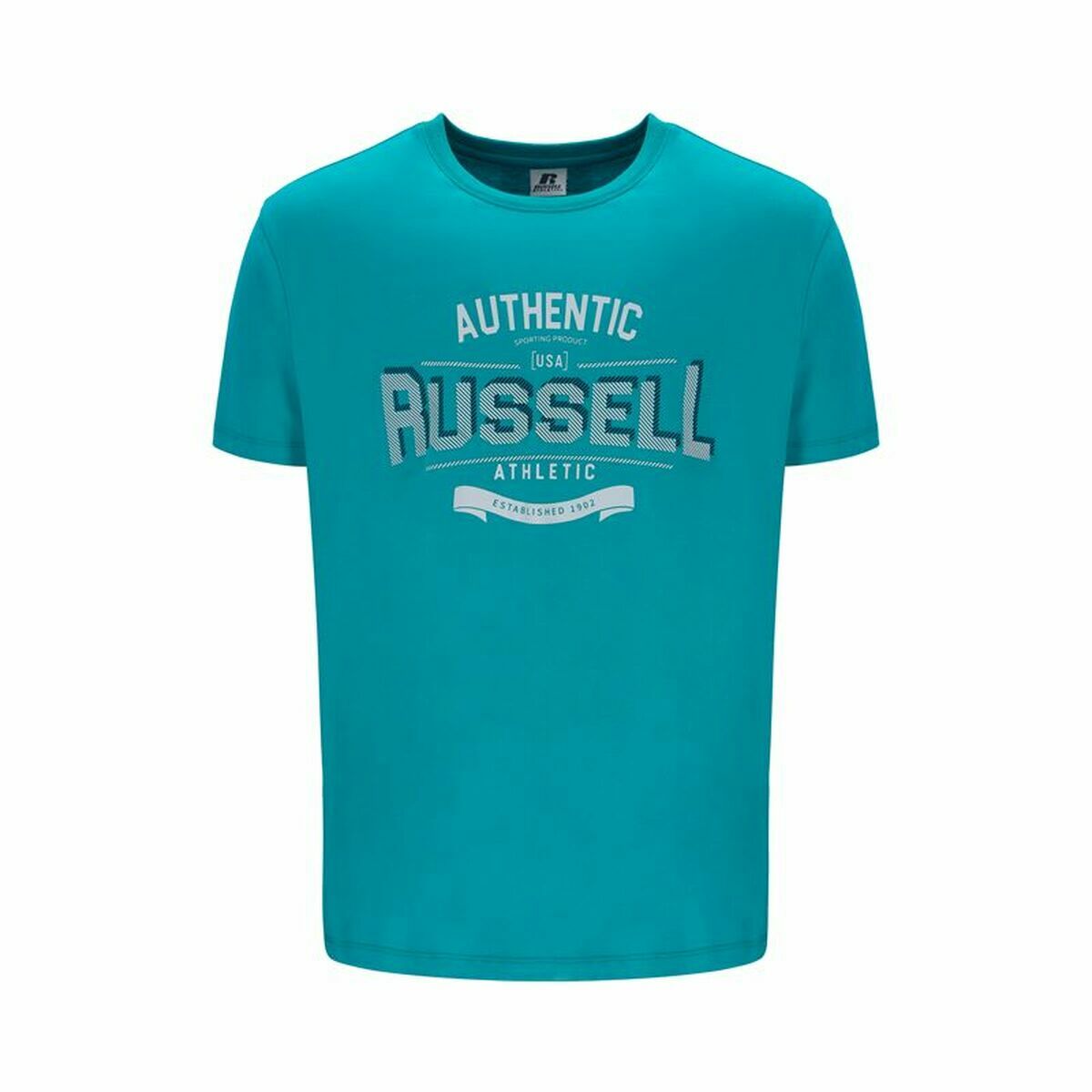 T-shirt med kortärm Herr Russell Athletic Amt A30081 Aquamarine
