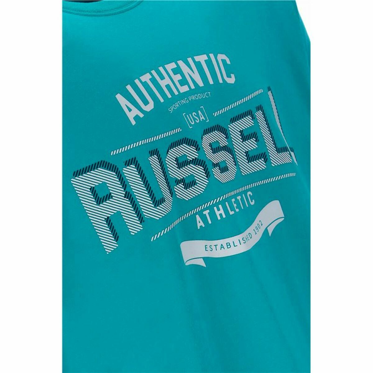 T-shirt med kortärm Herr Russell Athletic Amt A30081 Aquamarine - 4