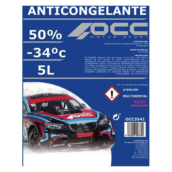Frostskydd OCC Motorsport 50% Organisk Rosa (5 L) - 2