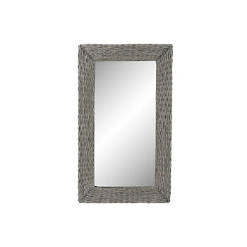 Väggspegel DKD Home Decor Grå Cottage Flätning 87 x 4 x 147 cm