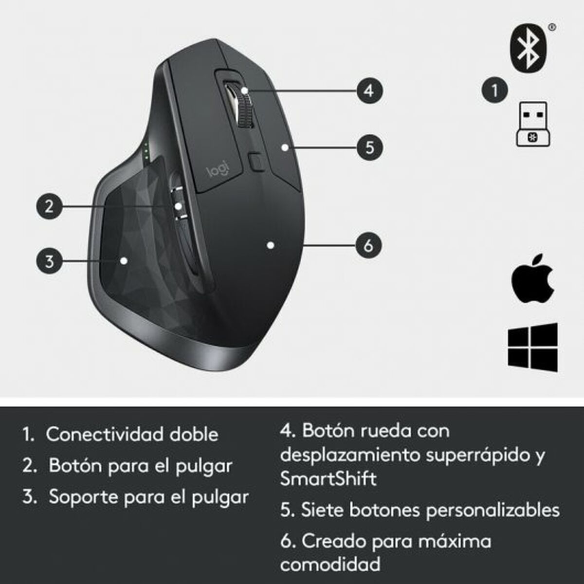 Mus Logitech MX Master 2S Grå - 8