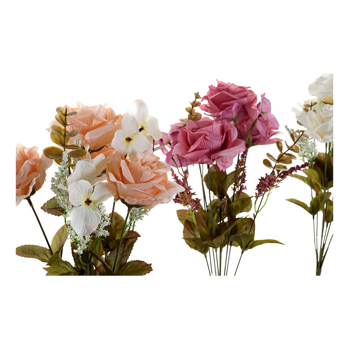 Dekorativa blommor DKD Home Decor Vit Orange Rosa Persika 17 x 17 x 44 cm (4 antal) - 2