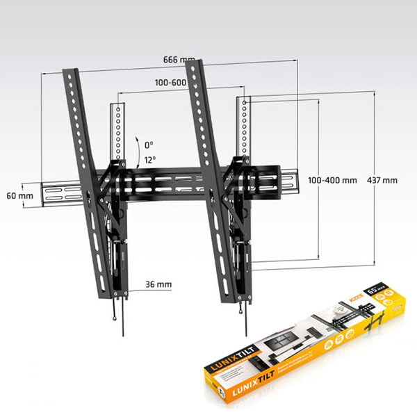 Fast Väggfäste för TV Axil 0571E 32"-65" 35 Kg Svart - 2