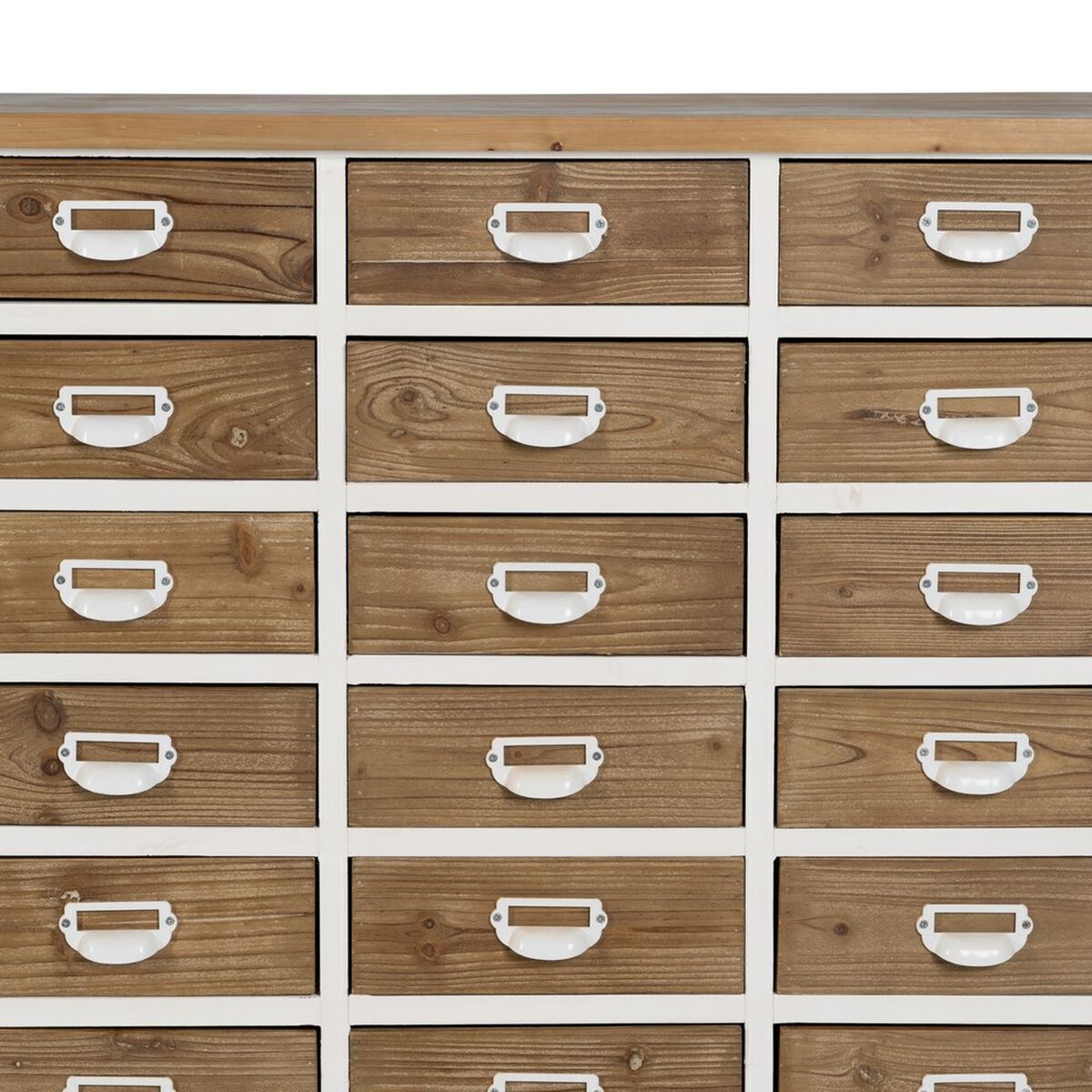 Byrå Vit Beige Järn Granträ 94 x 35 x 108 cm - 5