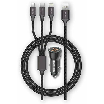 Universal USB-billaddare + kabel Tech One Tech Double USB x 2
