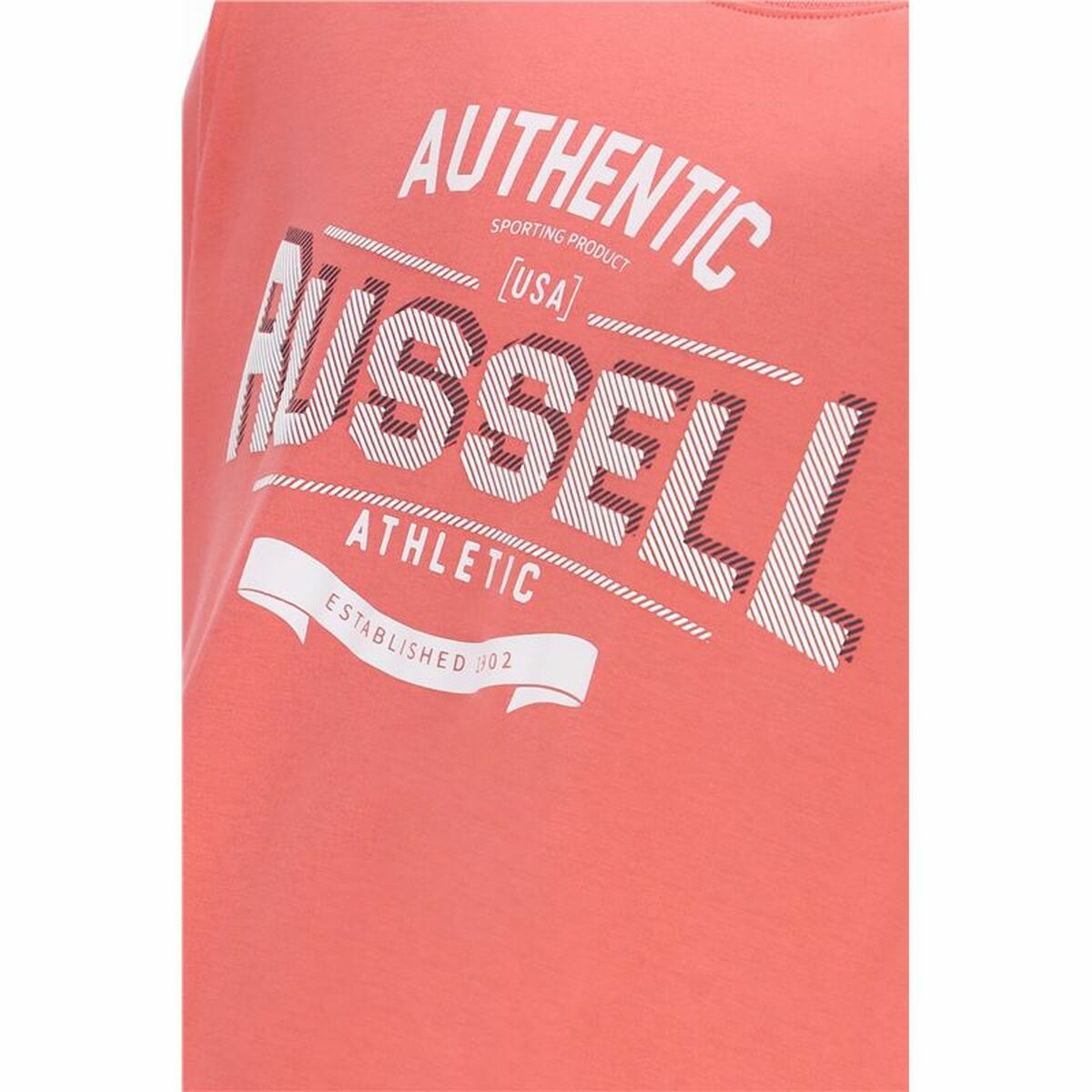 T-shirt med kortärm Herr Russell Athletic Amt A30081 Orange Korall - 4