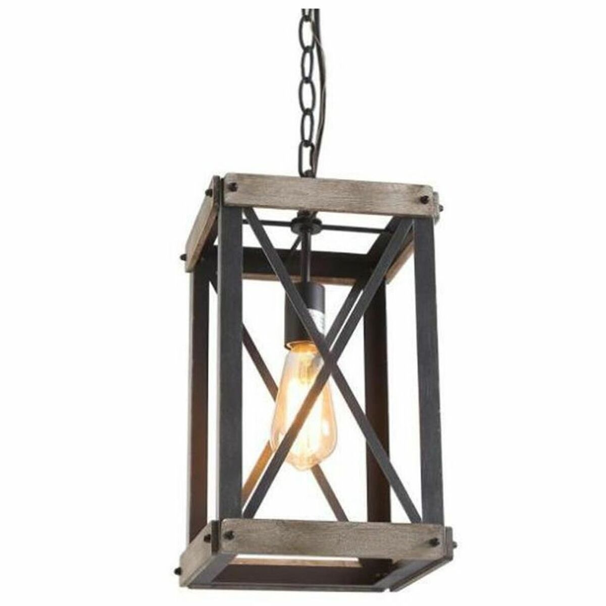 Taklampa DKD Home Decor Svart Metall Brun 220 V 50 W (25 x 25 x 43 cm) - 2