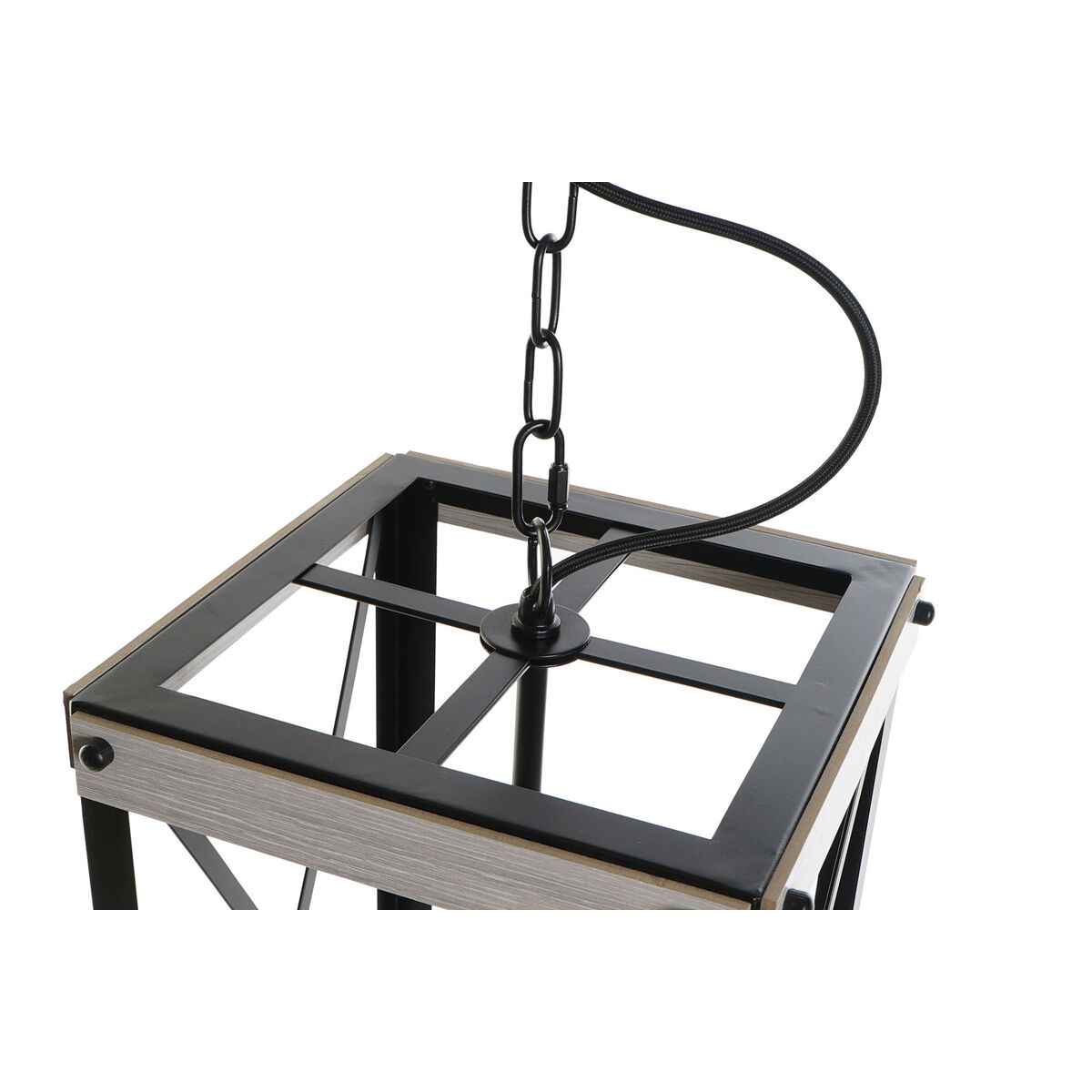 Taklampa DKD Home Decor Svart Metall Brun 220 V 50 W (25 x 25 x 43 cm) - 6