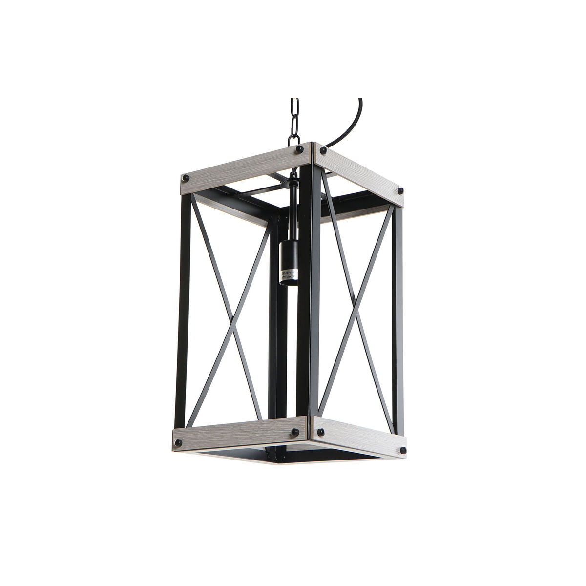 Taklampa DKD Home Decor Svart Metall Brun 220 V 50 W (25 x 25 x 43 cm) - 3