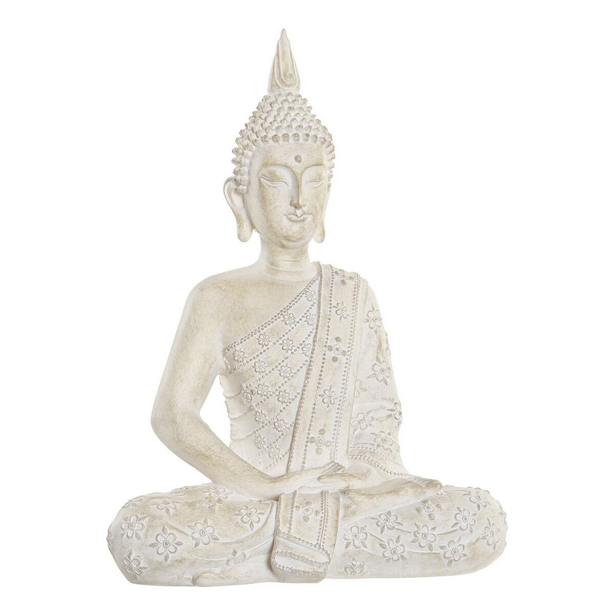 Prydnadsfigur DKD Home Decor Buddha Vit Harts (30 x 17 x 41 cm) - 3