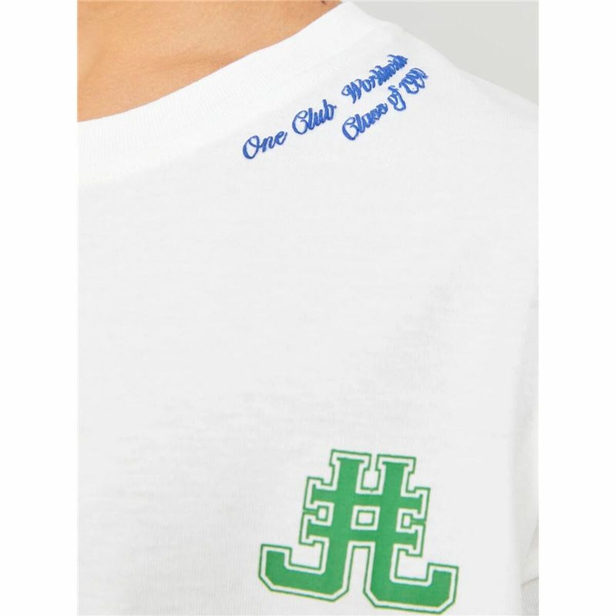 Barn T-shirt med kortärm Jack & Jones Jorcole Back Print Vit Grön - 3