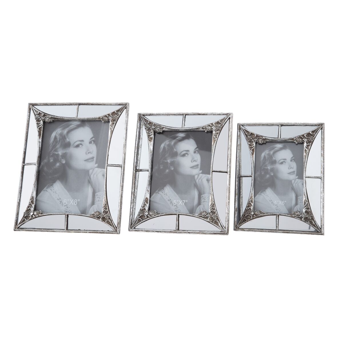 Fotoram Silvrig Glas Polyresin 13 x 18 cm 19,8 X 2,1 X 24,8 CM - 2