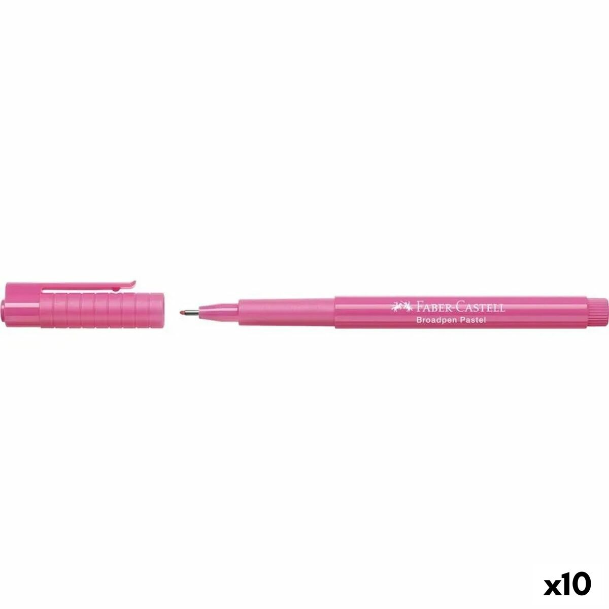Permanent markörpenna Faber-Castell Broadpen Pastel Rosa (10 antal)