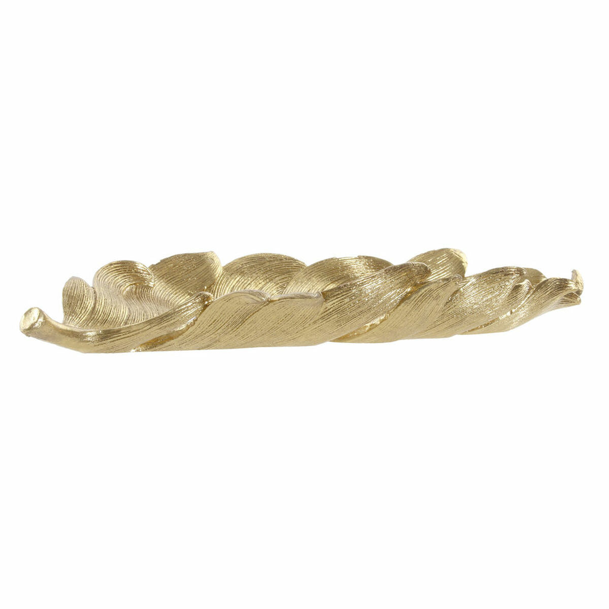 Bricka DKD Home Decor S3017331 Blad Gyllene Harts Löv av en växt (39 x 18 x 4.7 cm) (39 cm)