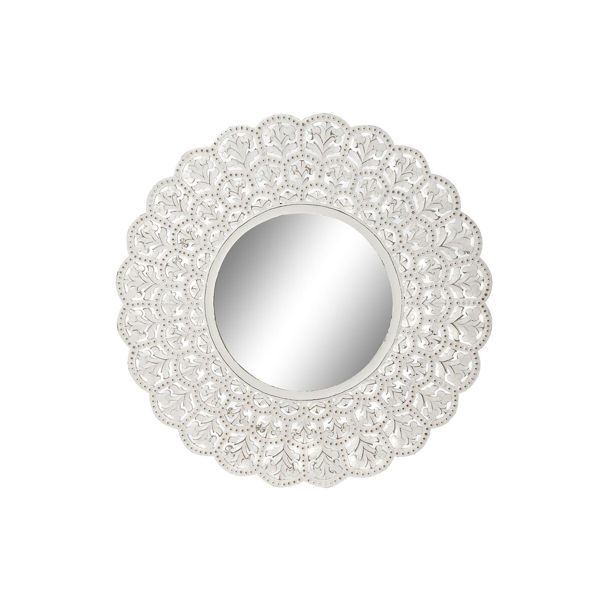 Väggspegel Home ESPRIT Vit Indier Avskalad 89 x 2 x 89 cm