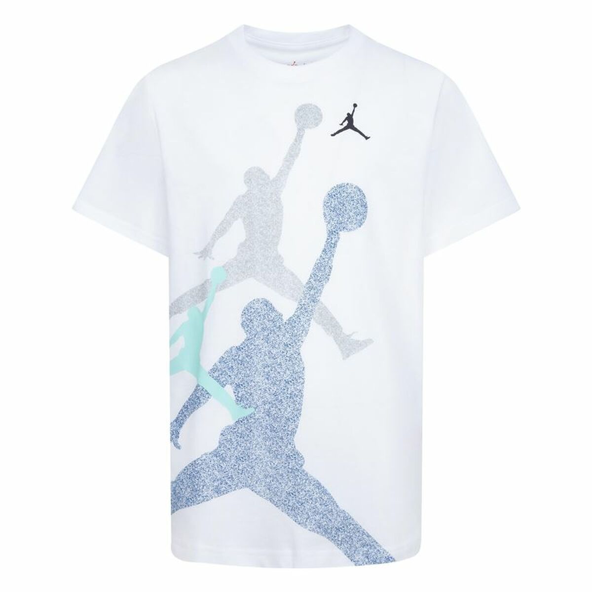 Barn T-shirt med kortärm Nike JDB GRADIENTE STACKED JM SS TEE 95D119 I1N Vit