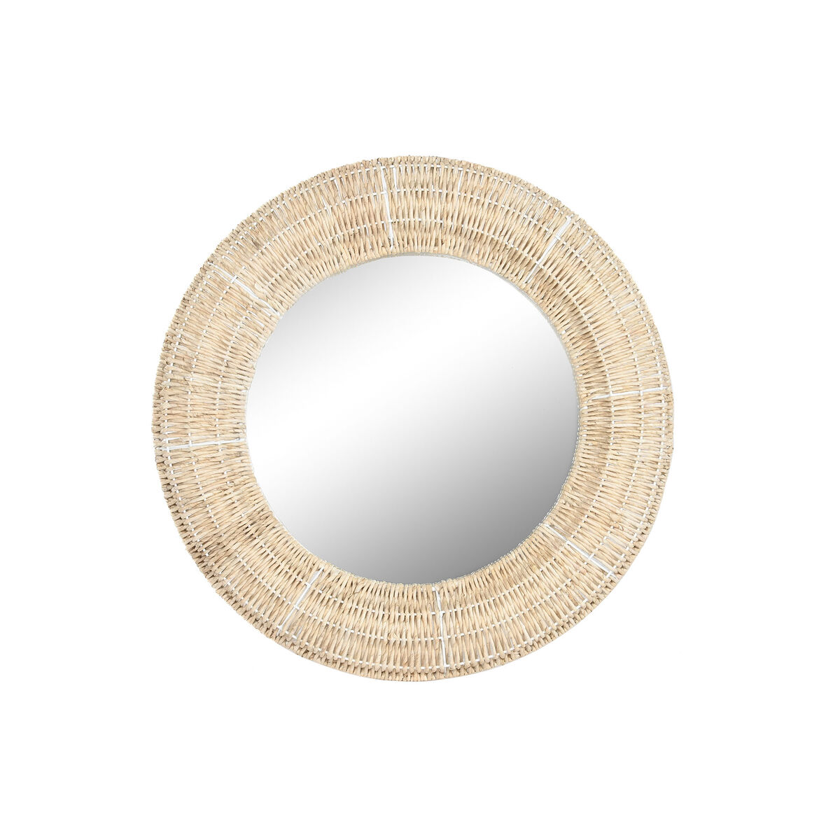 Väggspegel Home ESPRIT Naturell Metall Fibrer Tropiskt 90 x 8 x 90 cm