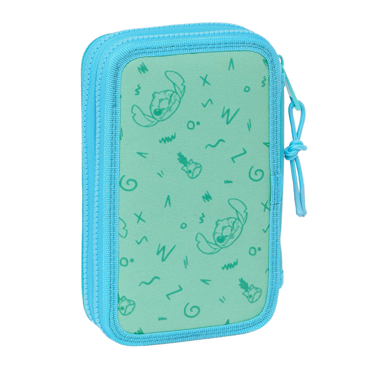 Dubbelt pennfodral Lilo & Stitch Aloha Turkos 12.5 x 19.5 x 4 cm 28 Delar - 4