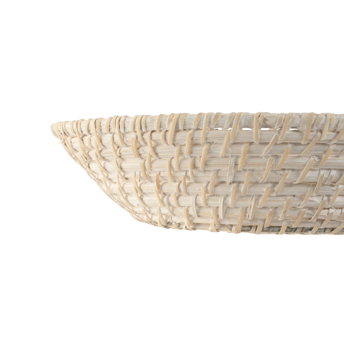 Bordsdekoration Home ESPRIT Vit Naturell Bambu Rattan 35 x 35 x 8 cm (2 Delar) - 3