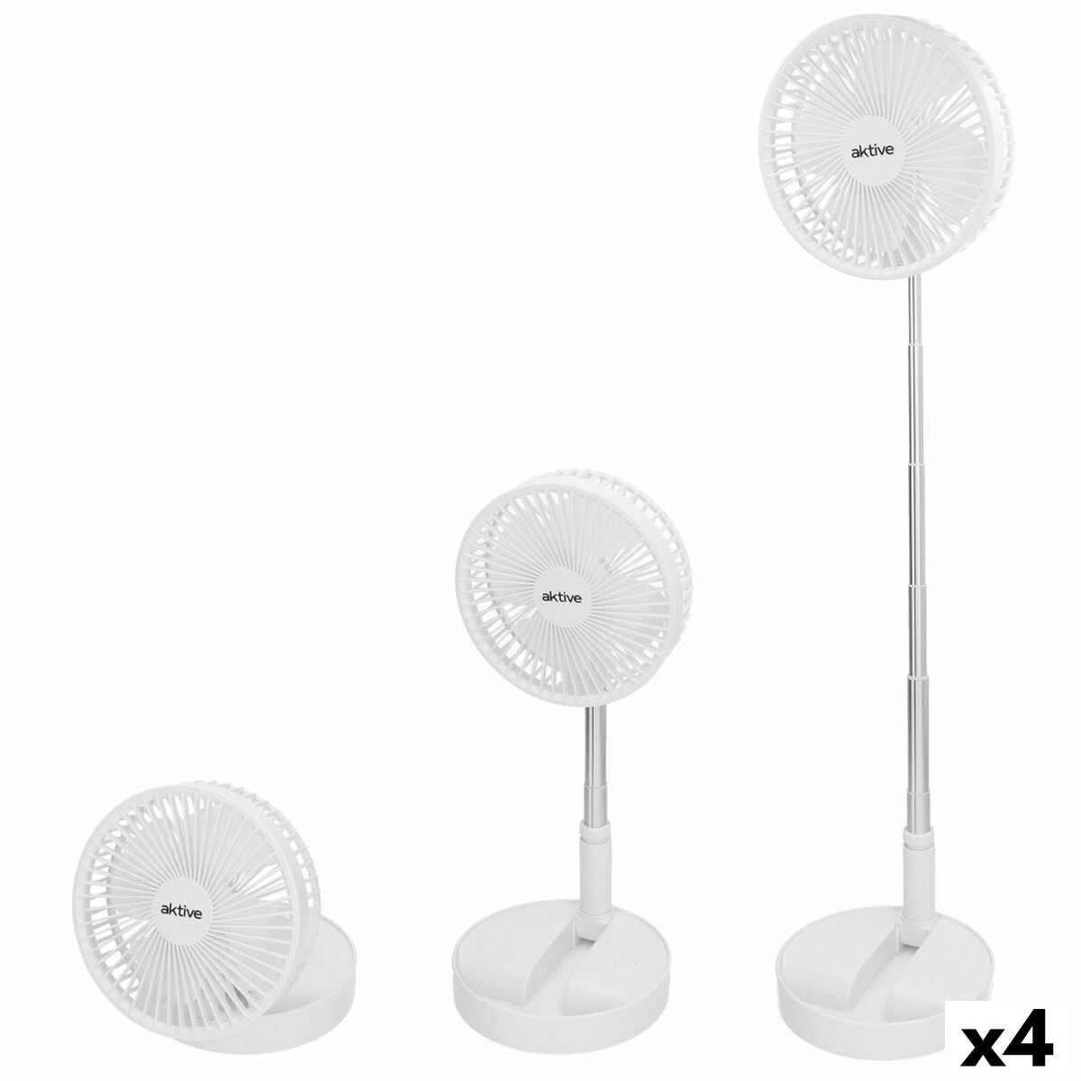 Böjlig och bärbar fläkt Aktive Laddningsbar (4 antal)